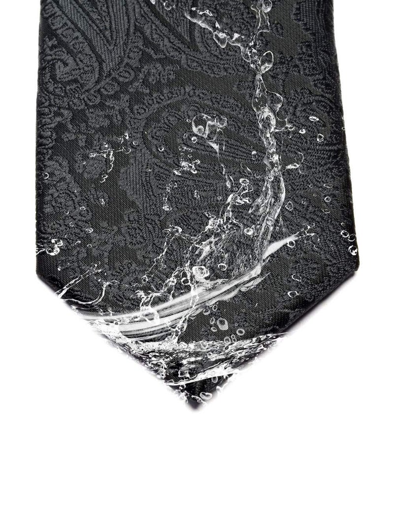 GUSLESON 2" Solid Black Floral Ties Classic Paisley Men's Slim Skinny Necktieï¼ˆ0788-10ï¼‰ - Image 4